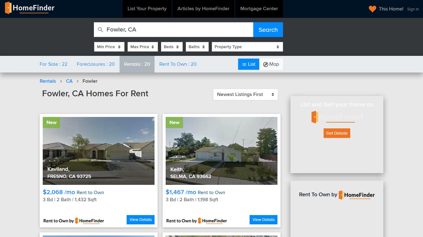 Homes for Rent in Fowler, CA | HomeFinder